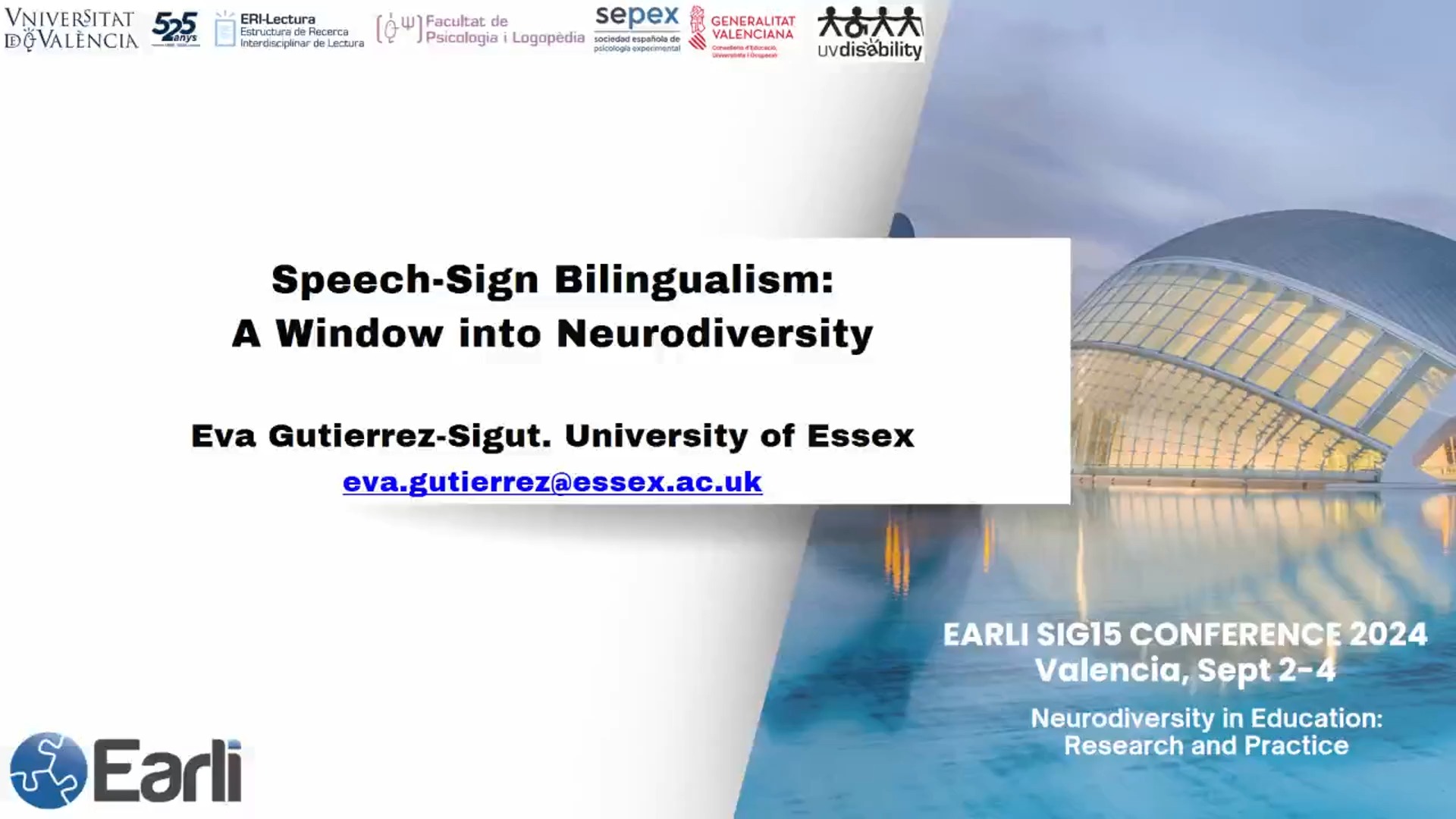 EARLI SIG 15 Valencia - Keynotes - Eva Gutierrez-Sigut (University of Essex)