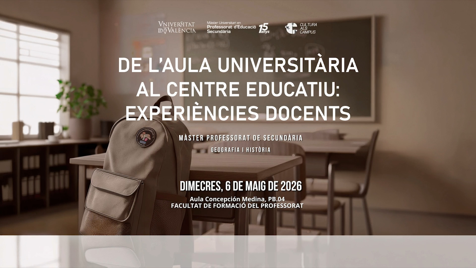 De l'aula universitària al centre educatiu: experiències docents