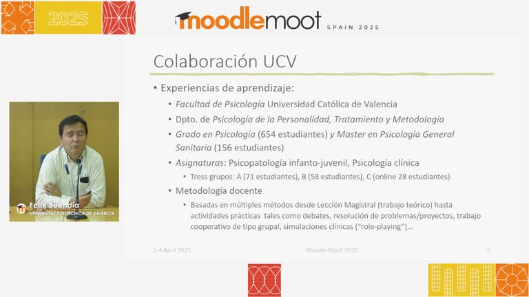 MoodleMoot UV 2025. Generación de cuestionarios Moodle mediante IAG para docencia en Psicología clínica.
