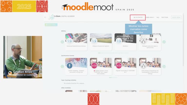 MoodleMoot UV 2025. Presentación de FORTHEM Digital Academy.