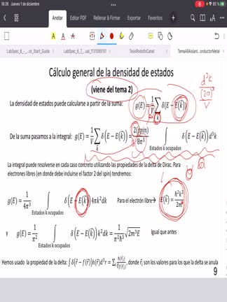 DensidaddeestadosySingularidadesdevanHove
